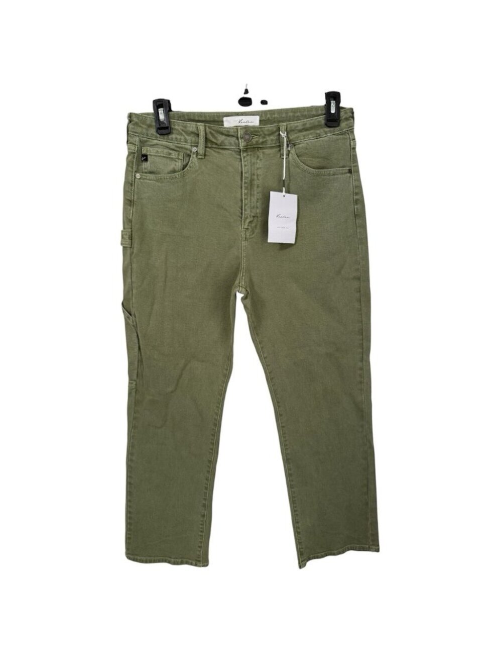 KanCan Jeans Womens Olive Straight Leg Cargo Jeans Size 10 NWT
